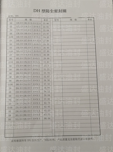 DH型防尘密封圈_山东油封厂家直销_台湾NAK骨架油封总代理