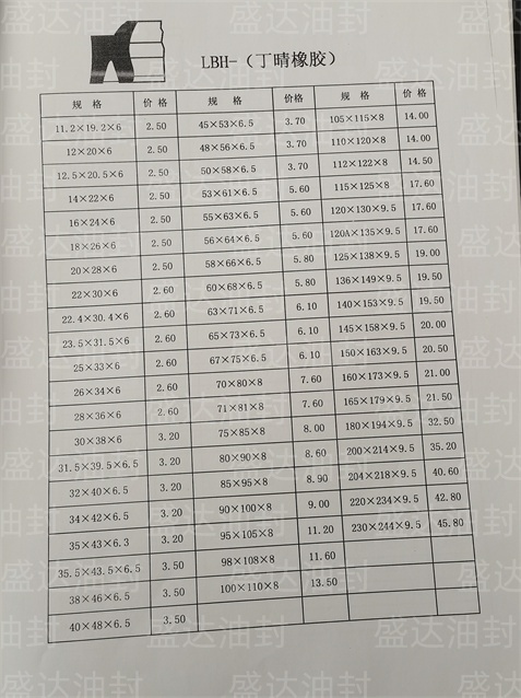 LBH（丁晴橡胶）_山东油封厂家直销_台湾NAK骨架油封总代理