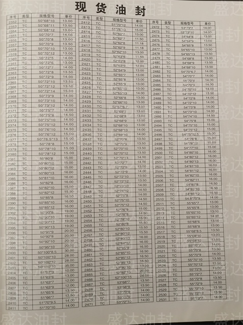 现货油封